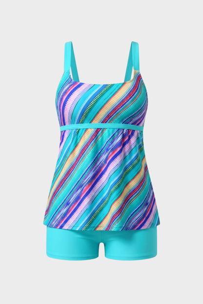 Women's Printed Tankini Swimsuit | Square Neck