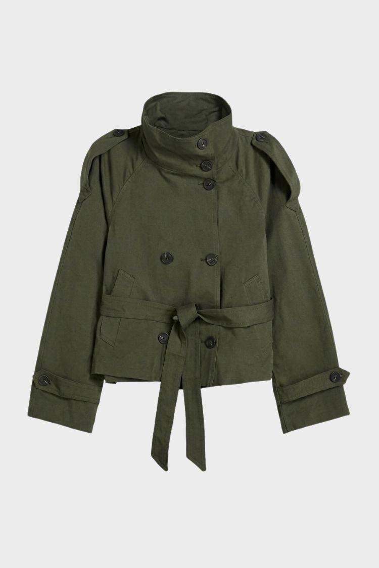 Women's Crop Trench Jacket | Belted