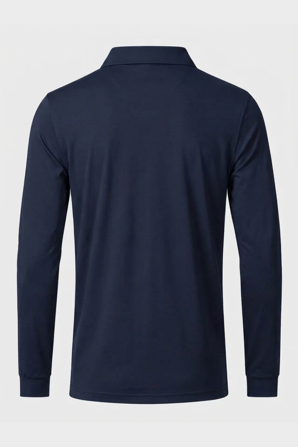 Men's Long Sleeve Polo Shirt with Button Placket