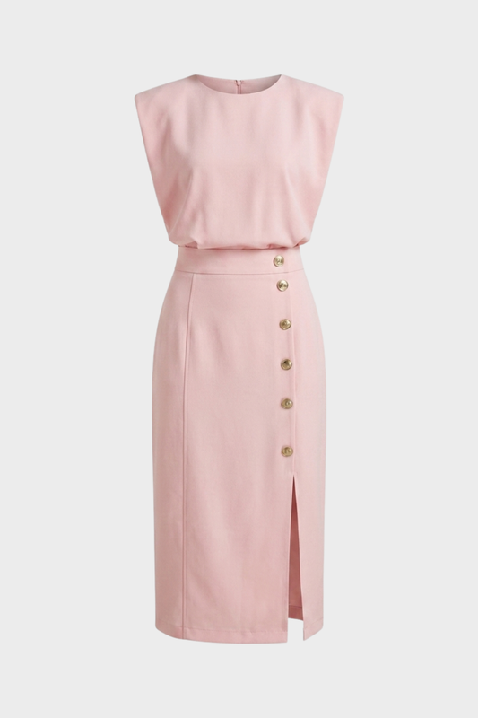 Women's Fitted Midi | Button Slit