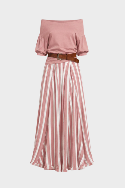 Women's Boho Skirt Set | Off-Shoulder