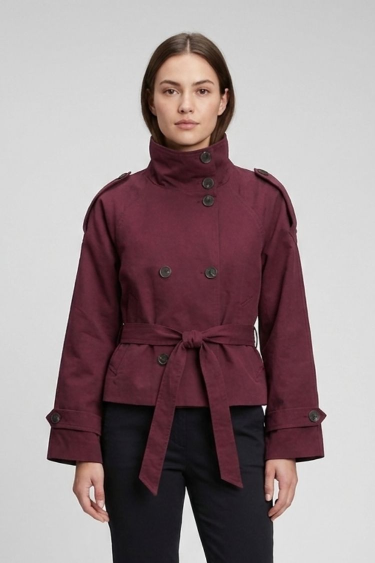 Women's Crop Trench Jacket | Belted