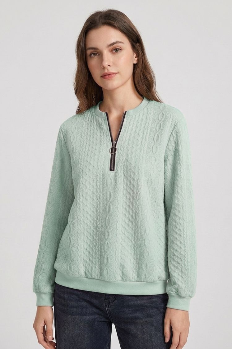 Women's Quarter-Zip Sweatshirt | Ribbed