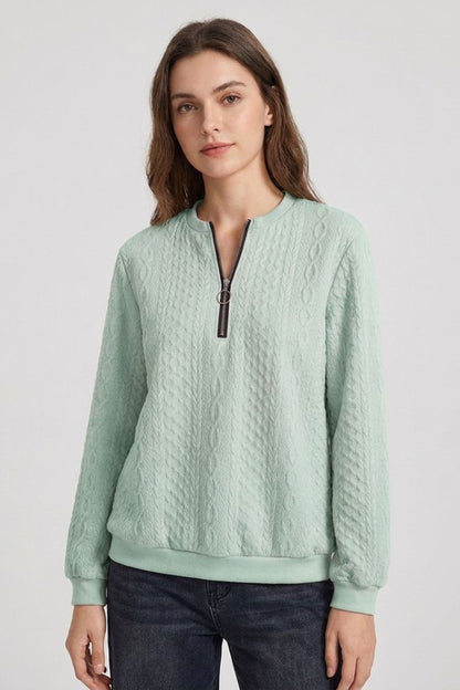 Women's Quarter-Zip Sweatshirt | Ribbed