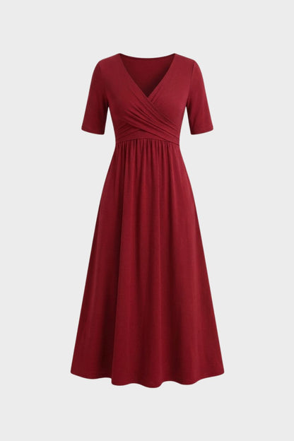 Women's Wrap Midi Dress | V-Neck