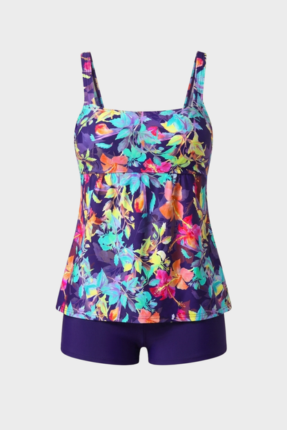 Women's Printed Tankini Swimsuit | Square Neck