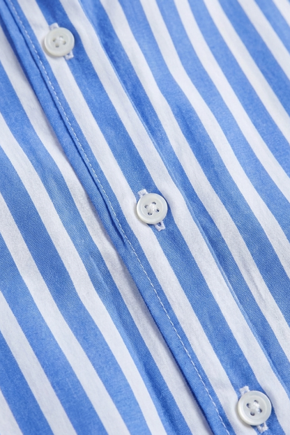 Striped Shirt Dress for Women with Button Placket