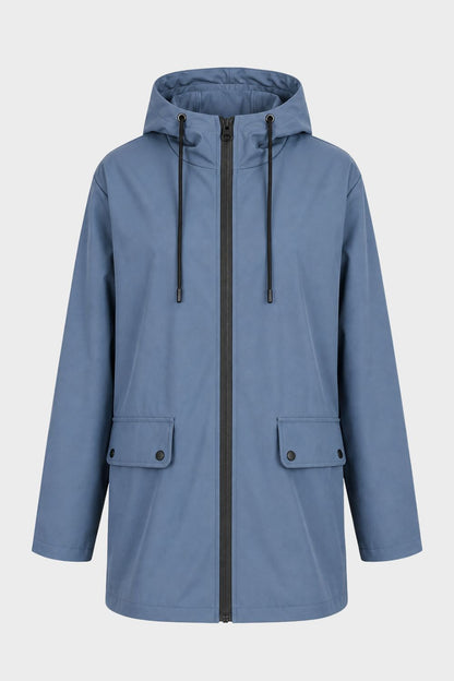 Women's Hooded Rain Jacket | Zip Front