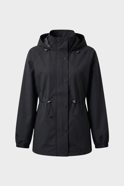 Women's Hooded Rain Jacket | Cinched Waist