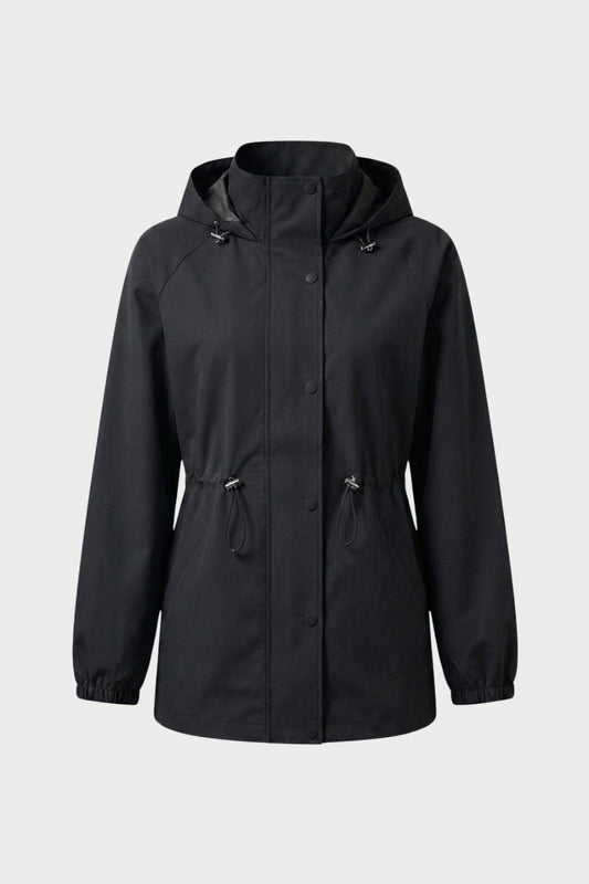 Women's Hooded Rain Jacket | Cinched Waist