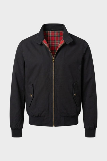 Men's Bomber Jacket with Zip and Stand Collar