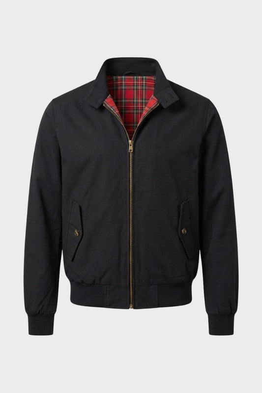 Men's Bomber Jacket with Zip and Stand Collar