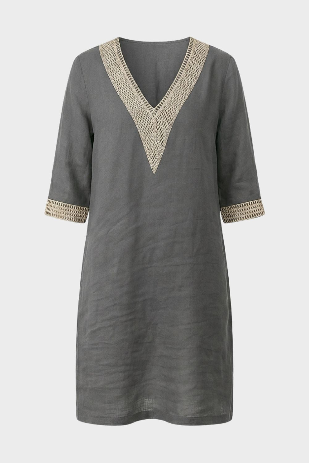 Women's Dress V-Neck with 3/4 Sleeves