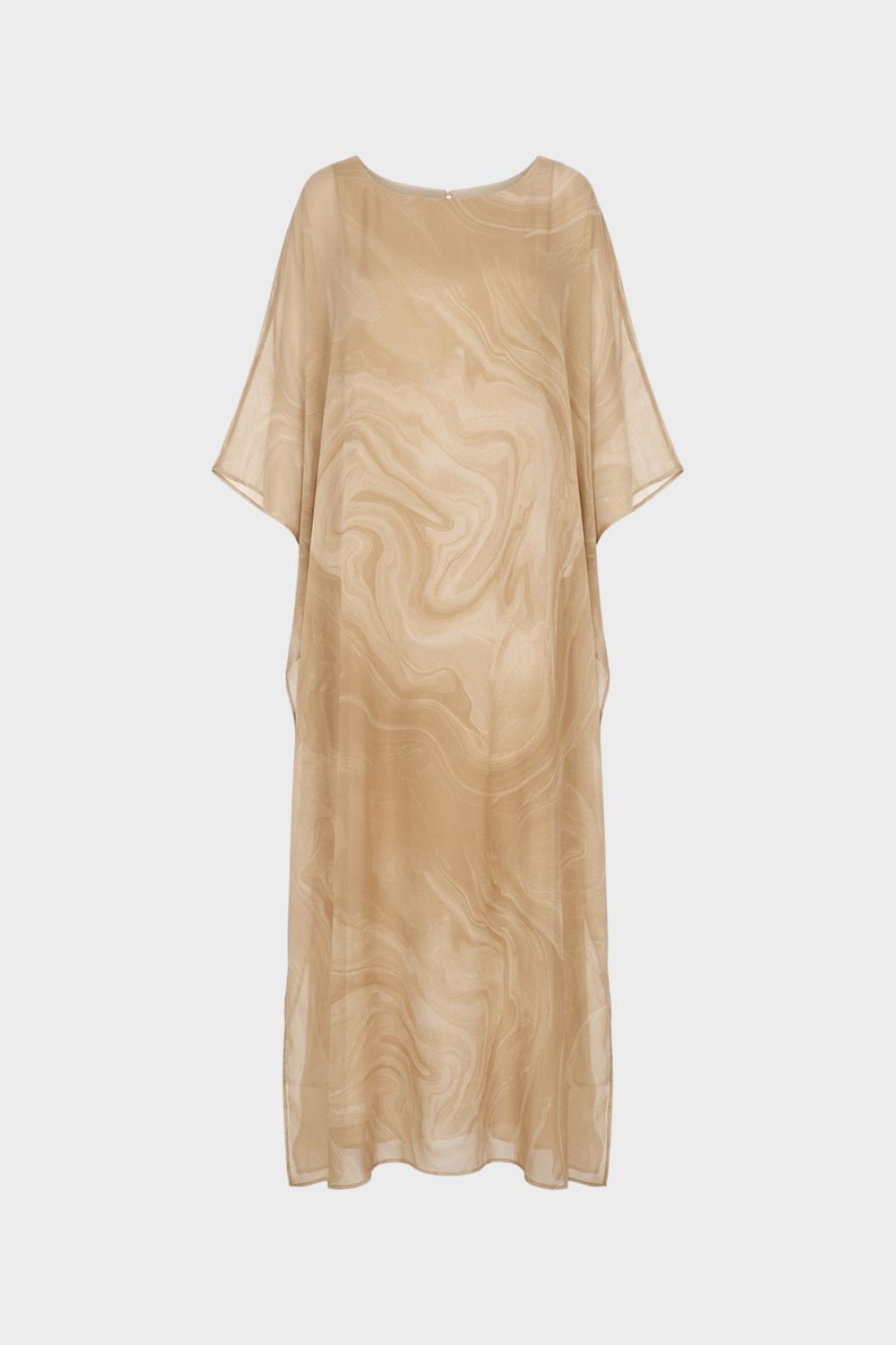 Maxi Dress for Women with Print and Short Sleeves