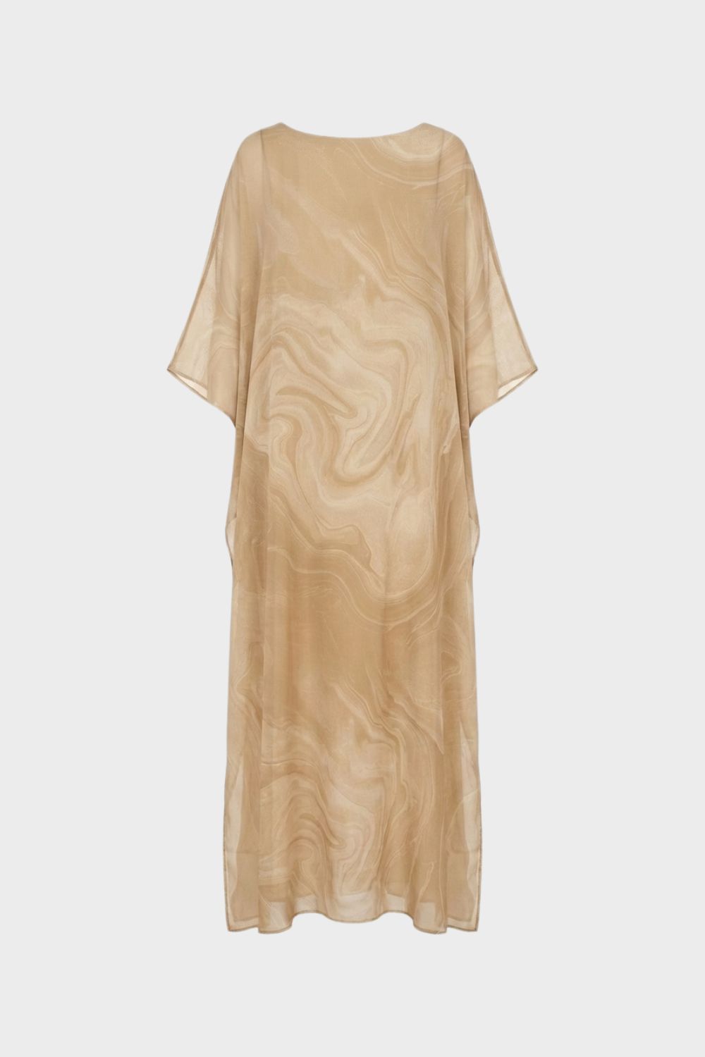 Maxi Dress for Women with Print and Short Sleeves