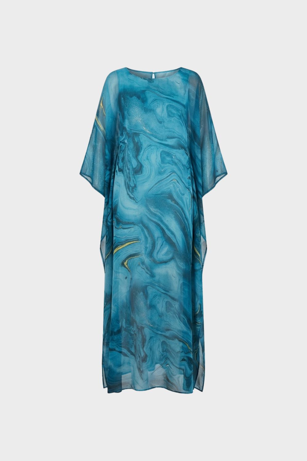 Maxi Dress for Women with Print and Short Sleeves