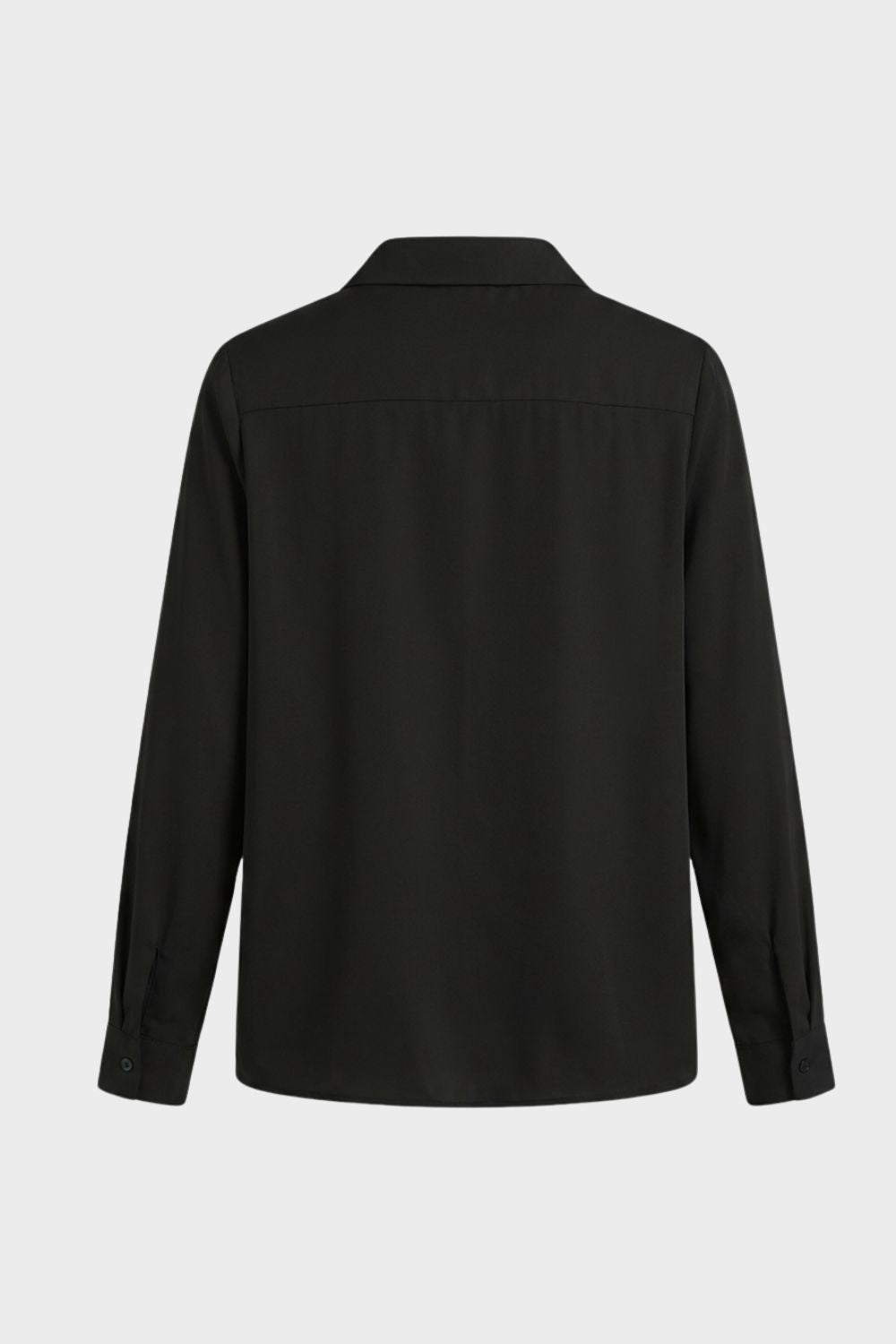 Women's Long Sleeve Blouse with Collar and Button Placket