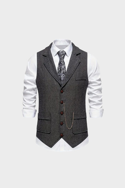 mens classic tailored waistcoat button up suit vest | Camden-London