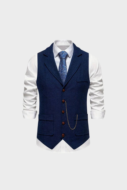 mens classic tailored waistcoat button up suit vest | Camden-London