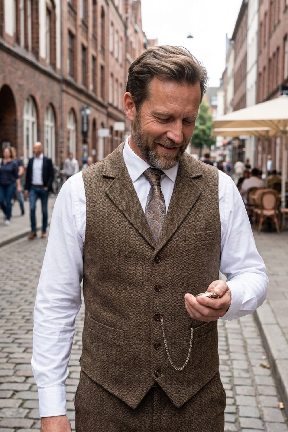 mens classic tailored waistcoat button up suit vest | Camden-London