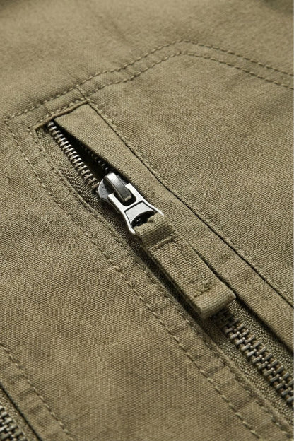 Men's Jacket with Zip and Stand-up Collar