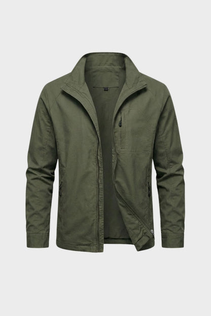 Men's Jacket with Zip and Stand-up Collar