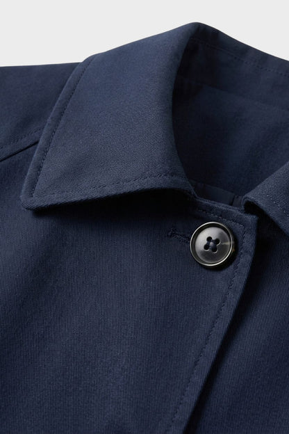 womens longline button up coat tailored classic outerwear | Camden-London