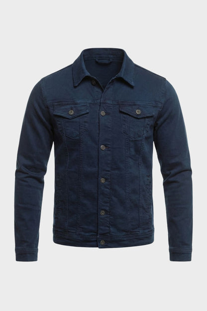 Men's Jacket with Button Placket and Chest Pockets