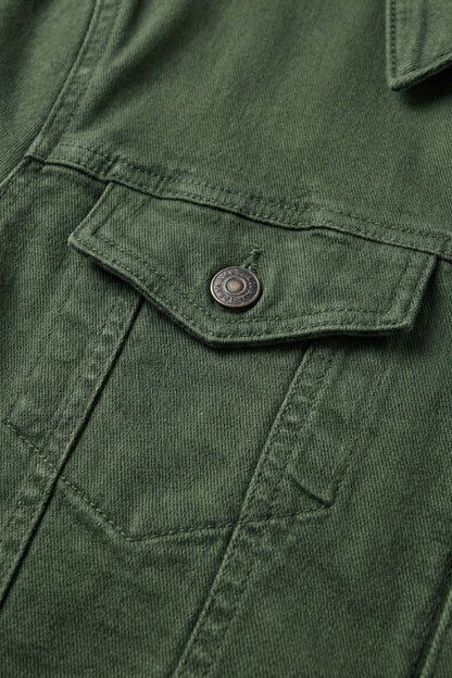 Men's Jacket with Button Placket and Chest Pockets