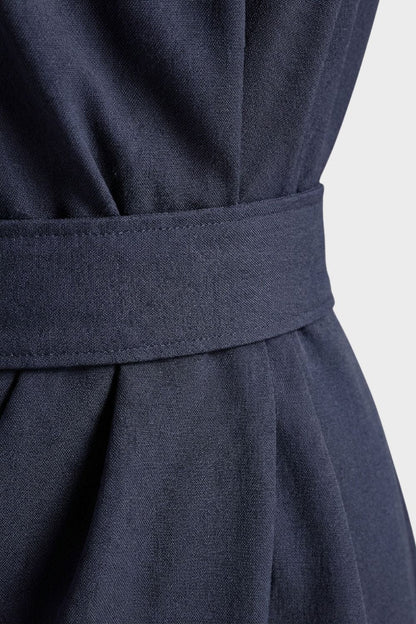 womens belted midi dress long sleeve elegant casual dress | Camden-London