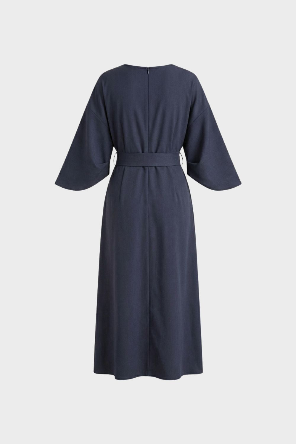 womens belted midi dress long sleeve elegant casual dress | Camden-London