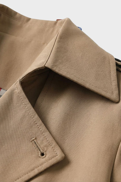 Women's Trench Coat with Belt and Double Breasted Design