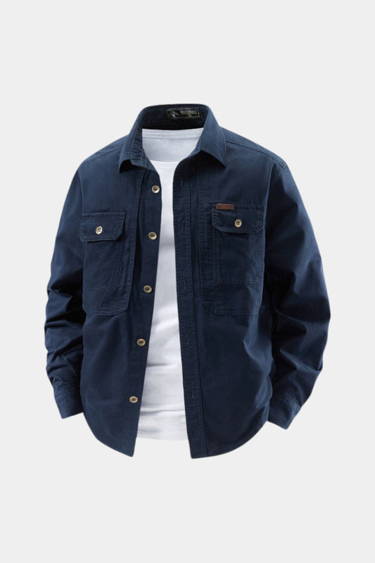 Men's Shirt with Chest Pockets and Button Placket