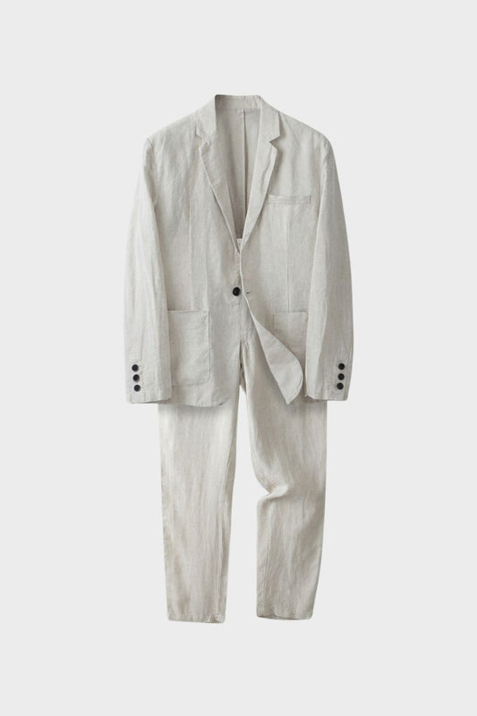 Men's Linen Suit with Jacket and Trousers