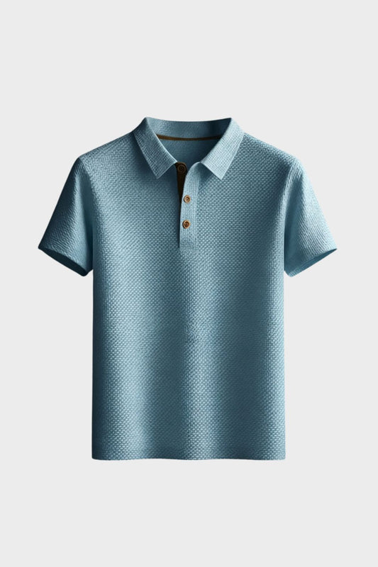 Men's Short Sleeve Polo Shirt with Button Placket