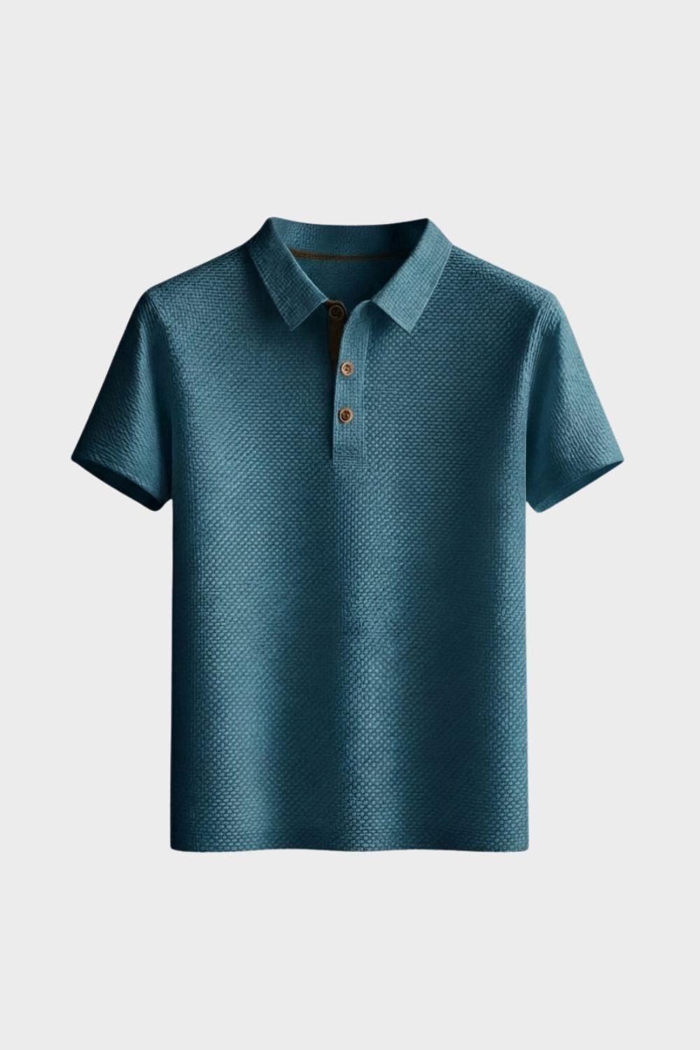 Men's Short Sleeve Polo Shirt with Button Placket