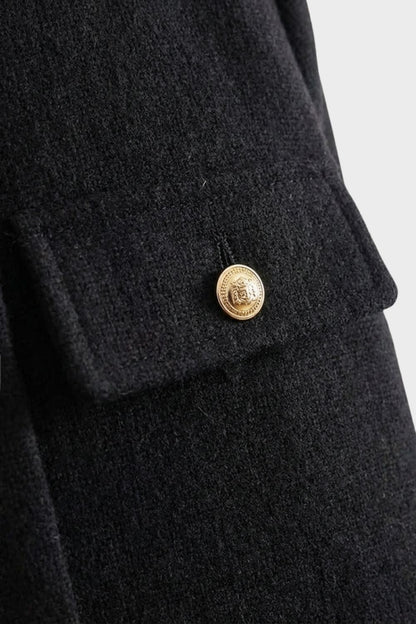 womens cropped button jacket tailored structured short jacket | Camden-London