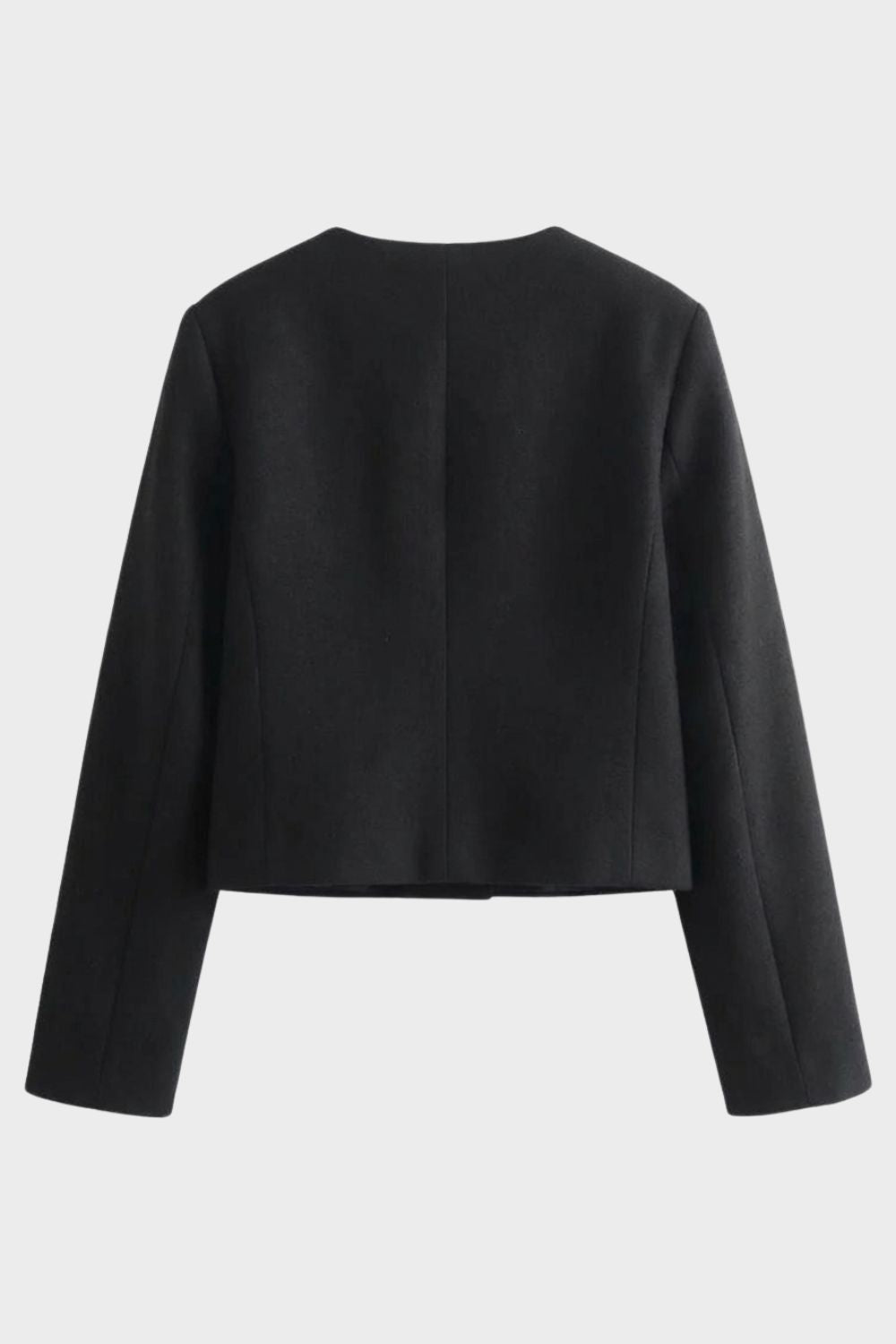 womens cropped button jacket tailored structured short jacket | Camden-London