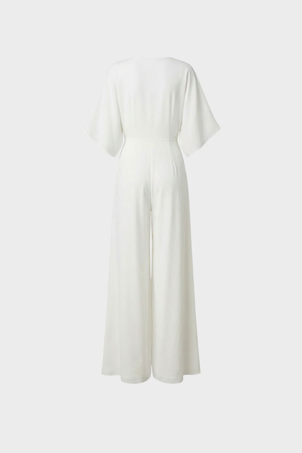 Women's Long Jumpsuit with V-Neck and Wide Leg