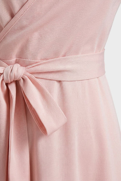 Maxi Dress for Women with V-Neck and Tie Belt