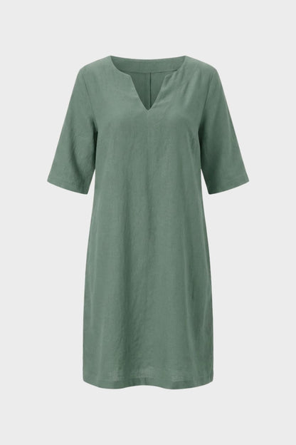 Women's Short Sleeve Dress with V-Neck