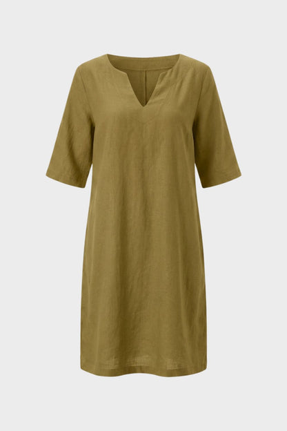 Women's Short Sleeve Dress with V-Neck