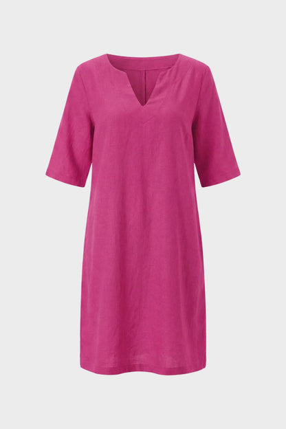 Women's Short Sleeve Dress with V-Neck