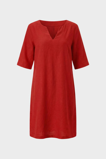 Women's Short Sleeve Dress with V-Neck