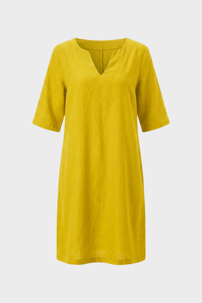 Women's Short Sleeve Dress with V-Neck