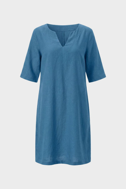 Women's Short Sleeve Dress with V-Neck
