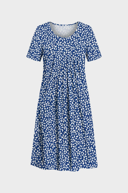 Summer Dress for Women Short Sleeve with Floral Pattern