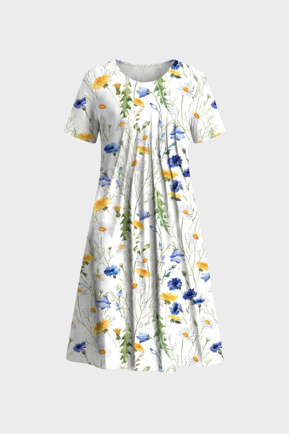 Summer Dress for Women Short Sleeve with Floral Pattern