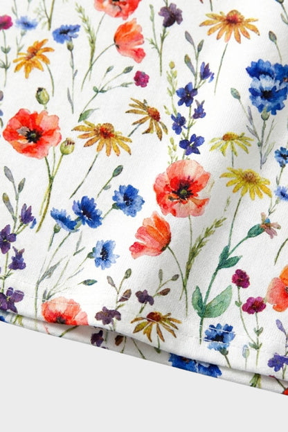 Summer Dress for Women Short Sleeve with Floral Pattern