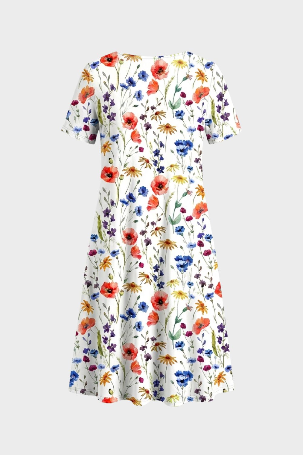 Summer Dress for Women Short Sleeve with Floral Pattern
